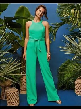 Lilly Pulitzer Sleeveless Perci Jumpsuit in Juniper Green